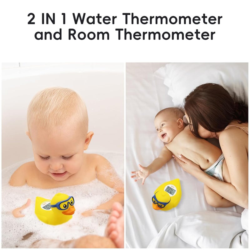 BH Baby Bath Thermometer and Room Thermometer - Upgraded Sensor, The Infant Tub Water Temperature Thermometer Floating Toy Safety Products (Diving-Goggles Duck) - Image 5